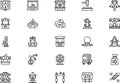 Fair icons collection is a vector illustration with editable stroke. Royalty Free Stock Photo