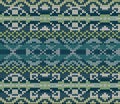 Fair Isle knitted colorful seamless pattern, scandynavian style