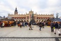 Fair in KRAKOW. Main Market Square and Sukiennice in the evening. Royalty Free Stock Photo