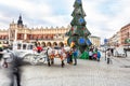 Fair in KRAKOW. Main Market Square and Sukiennice in the evening. Royalty Free Stock Photo