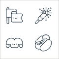 fair line icons. linear set. quality vector line set such as hot dog, clown, sparkler Royalty Free Stock Photo