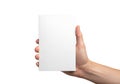 Hand holding white card isolated on a transparent background blank 1 Royalty Free Stock Photo
