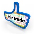 Fair Trade Blue Thumbs Up Words Responsible Business Approval Li