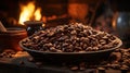 Fair trade coffee: roasted perfection, farmer support. Created with Generative AI