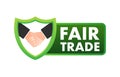 Fair trade icon, label. Professional partnership and networking. Vector stock illustration Royalty Free Stock Photo
