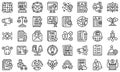 Fair trade icons set outline vector. Fair product