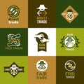 Fair Trade icons set and signs