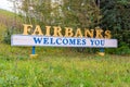Fairbanks Welcomes You sign along the highway Royalty Free Stock Photo
