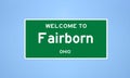 Fairborn, Ohio city limit sign. Town sign from the USA.