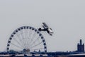 Fairey Swordfish Passing the Liverpool Wheel Royalty Free Stock Photo