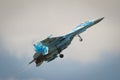 SU27 high performance take off operated by ukrainian air force