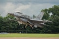 FAIRFORD, UK - JULY 10: F-16C Aircraft participates in the Royal International Air Tattoo Air show event July 10, 2016