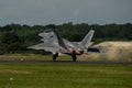 FAIRFORD, UK - JULY 10: F-22A Raptor Aircraft participates in the Royal International Air Tattoo Air show event July 10, 2016