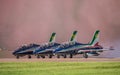 FAIRFORD, UK - JULY 10: MB-339 Aircraft participates in the Royal International Air Tattoo Air show event July 10, 2016 Royalty Free Stock Photo