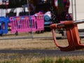 Fairground chair swing ride at fun fair medium shot Royalty Free Stock Photo