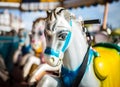 Fairground horses on a carousel