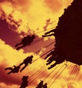 Fairground ride silhouette 04 Royalty Free Stock Photo