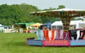 Fairground ride and stalls.