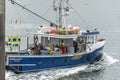 Commercial fishing boat Intimidator clearing hurricane barrier Royalty Free Stock Photo