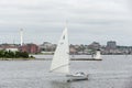 Sailboat Sea Swell leaving New Bedford harbor