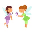 Fairies cartoon character vector.