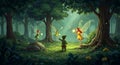 Enchanted Forest Fairies and Elf Gathering Royalty Free Stock Photo