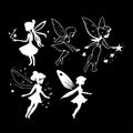 Fairies - minimalist and flat logo - vector illustration Royalty Free Stock Photo