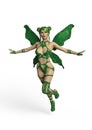 The green Clover Fae, 3D Illustration Royalty Free Stock Photo