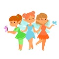 Fairies princess fairy girl vector character cute beautiful style cartoon little fairyland fashion costume magic fantasy