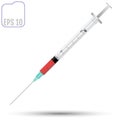 Fairly standard design single use syringe isolated over white