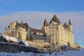 Fairmont ChÃÂ¢teau Laurier castle on a winter day with snow in Ottawa, capital of Canada Royalty Free Stock Photo