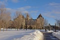 Fairmont ChÃÂ¢teau Laurier castle on a winter day with snow in Ottawa, capital of Canada Royalty Free Stock Photo