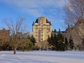 Fairmont ChÃÂ¢teau Laurier castle on a winter day with snow in Ottawa, capital of Canada Royalty Free Stock Photo