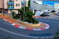 The Fairmont Hairpin or Loews Curve, a famous section of the Monaco Grand Prix and the slowest corner in Formula One Royalty Free Stock Photo