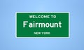 Fairmount, New York city limit sign. Town sign from the USA.