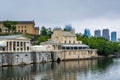 The Fairmount Waterworks and skyline of Philadelphia, Pennsylvania