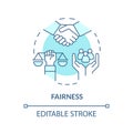 Fairness blue concept icon