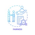 Fairness blue gradient concept icon