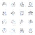 Fairness line icons collection. Justice, Equality, Impartiality, Equitability, Righteousness, Hsty, Integrity vector and