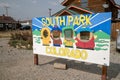 South Park Colorado with Cartman, Kyle, Kenny and Stan faces for tourists to take photos Royalty Free Stock Photo