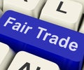 Fairtrade Key Shows Fair Trade Product Or Products Royalty Free Stock Photo