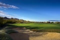 Fairway of beautiful Arizona golf course mountain backdrop Royalty Free Stock Photo