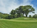 Fairway sand trap and trees Loch Lomond golf