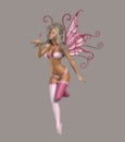 Pink Winged Fairy Character In Romantic Fantasy Style Royalty Free Stock Photo