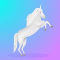 Fairy animal unicorn. Realistic vector illustration. Comic book style imitation. Gradient background