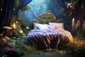 fairy bed magical fairytale world Royalty Free Stock Photo