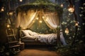 fairy bed magical fairytale world Royalty Free Stock Photo