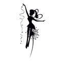 Fairy black silhouette. Isolated. Vector clip art.