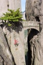 Fairy Bridge on Mt Huangshan Yellow Mountain. Located in Anhui province, Huangshan is one of the most famous mountains of China Royalty Free Stock Photo