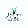 Fairy butterfly girl logo Royalty Free Stock Photo